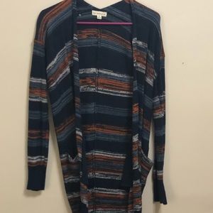 Navy blue striped cardigan